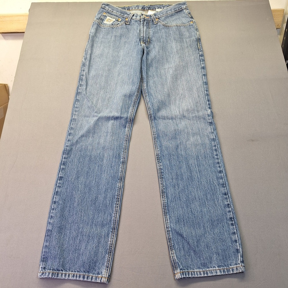 Cinch White Label Mens Straight Leg  Blue Medium Wash Cotton 31x34 Cowboy Rodeo